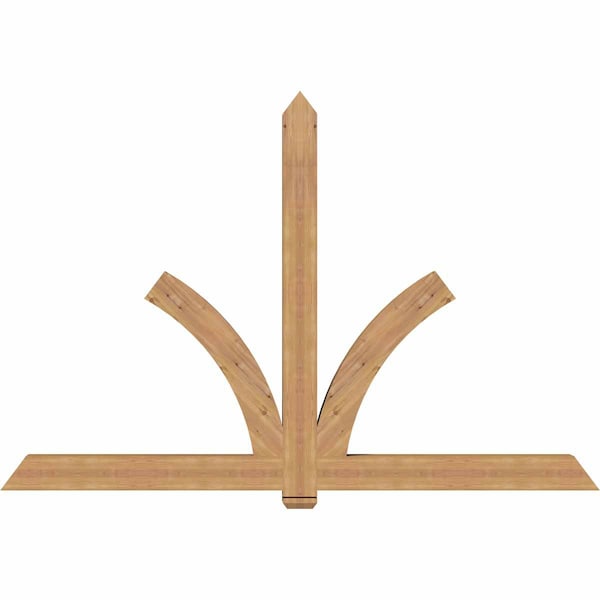 Ekena Millwork Redmond Smooth Timber Gable Bracket, Western Red Cedar, 96"W x 64"H x 5 1/2"D x 5 1/2"F, 16/12 Pitch GBW096X64X0606RED00SWR - main